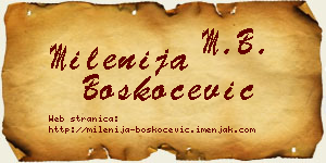 Milenija Boškoćević vizit kartica